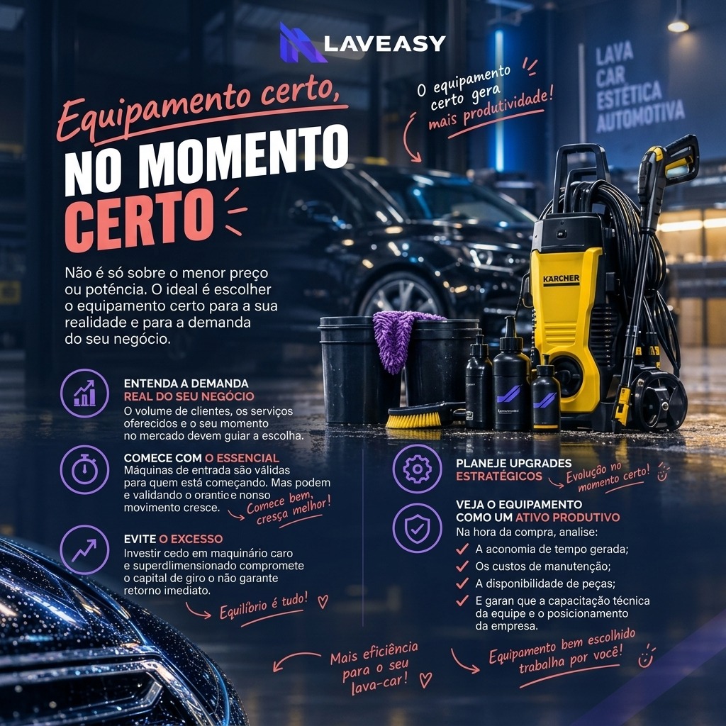 Equipamentos Profissionais x Equipamentos de Entrada: Quando Vale a Pena Investir Mais no Lava-Car?